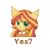 Size: 1000x1000 | Tagged: safe, artist:howxu, sunset shimmer, anthro, g4, :o, ambiguous facial structure, bust, caption, cute, ear fluff, emoji, female, looking at you, open mouth, portrait, reaction image, shimmerbetes, simple background, solo, transparent background