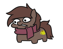 Size: 522x405 | Tagged: safe, artist:jargon scott, oc, oc only, oc:brewer, oc:noble brew, earth pony, pony, cigarette, clothes, scarf, solo, squatpony