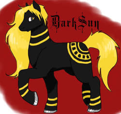 Size: 725x683 | Tagged: safe, artist:lavvythejackalope, oc, oc only, oc:darksun, earth pony, pony, abstract background, earth pony oc, male, raised hoof, solo, stallion, unshorn fetlocks