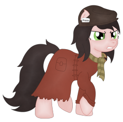 Size: 3708x3674 | Tagged: safe, artist:soulakai41, pony, clothes, fallout, fallout 4, high res, piper wright, ponified, simple background, solo, transparent background