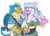 Size: 1964x1416 | Tagged: safe, artist:stretchnsnort, gallus, silverstream, classical hippogriff, griffon, hippogriff, anthro, g4, clothes, cosplay, costume, female, link, male, princess zelda, ship:gallstream, shipping, straight, the legend of zelda, the legend of zelda: breath of the wild