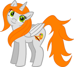 Size: 837x756 | Tagged: safe, alternate version, artist:poniidesu, oc, oc only, oc:ginger peach, alicorn, pony, alicorn oc, cute, horn, simple background, solo, transparent background