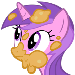 Size: 2750x2750 | Tagged: safe, artist:retro melon, amethyst star, sparkler, pony, unicorn, g4, bust, high res, messy eating, simple background, transparent background, vector