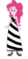 Size: 1024x2110 | Tagged: safe, artist:cartoonmasterv3, pinkie pie, zebra, equestria girls, g4, female, long dress, simple background, solo, transparent background, vector, zebra dress