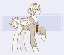 Size: 1072x921 | Tagged: safe, artist:rerorir, oc, oc only, pegasus, pony, clothes, hoodie, male, solo, stallion