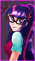 Size: 2034x3551 | Tagged: safe, artist:twiley-sparkle, sci-twi, twilight sparkle, human, equestria girls, g4, my little pony equestria girls: better together, bust, cute, female, high res, human coloration, humanized, solo, twiabetes, watermark