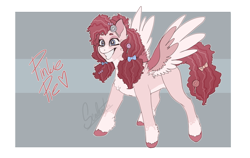 Size: 2946x1861 | Tagged: safe, artist:scalent, pinkie pie, pegasus, pony, g4, candy, candy in hair, female, food, g5 concept leak style, g5 concept leaks, hooves, mare, pegasus pinkie pie, pinkie pie (g5 concept leak), race swap, redesign, simple background, wings