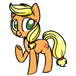 Size: 1024x1024 | Tagged: safe, artist:tokipeach, applejack, earth pony, pony, g4, colored pupils, cute, female, hatless, jackabetes, mare, missing accessory, simple background, solo, transparent background