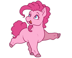 Size: 1362x1092 | Tagged: safe, artist:smirk, pinkie pie, earth pony, pony, g4, alternate design, colored hooves, cute, diapinkes, female, legitimately amazing mspaint, mare, missing cutie mark, ms paint, open mouth, realistic horse legs, simple background, solo, transparent background