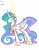 Size: 888x1150 | Tagged: safe, artist:didun850, princess celestia, alicorn, pony, g4, curved horn, ethereal mane, female, glowing, hoof shoes, horn, mare, raised hoof, reference sheet, signature, simple background, solo, starry mane, text, transparent background