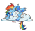 Size: 1773x1594 | Tagged: safe, artist:kaikururu, rainbow dash, pegasus, pony, g4, cloud, cute, dashabetes, eyes closed, female, mare, on a cloud, prone, simple background, sleeping, solo, transparent background