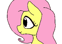 Size: 717x512 | Tagged: safe, artist:smirk, fluttershy, pegasus, pony, g4, animated, blushing, bust, cute, ears back, female, frame by frame, gif, ms paint, shyabetes, simple background, solo, white background