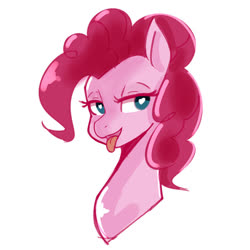 Size: 800x800 | Tagged: safe, artist:jovalic, pinkie pie, earth pony, pony, g4, bedroom eyes, bust, cute, diapinkes, female, heart eyes, mare, open mouth, portrait, simple background, solo, tongue out, white background, wingding eyes