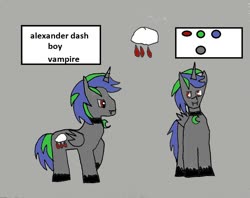 Size: 908x720 | Tagged: safe, artist:ask-luciavampire, oc, oc:alexander dash, pony, vampire, vampony, tumblr:ask-ponys-university, 1000 hours in ms paint, tumblr