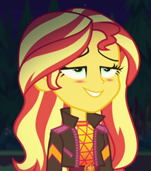 Size: 948x1078 | Tagged: safe, screencap, sunset shimmer, equestria girls, equestria girls specials, g4, my little pony equestria girls: better together, my little pony equestria girls: sunset's backstage pass, blushing, cropped, female, out of context, solo