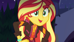 Size: 1920x1080 | Tagged: safe, screencap, sunset shimmer, equestria girls, equestria girls specials, g4, my little pony equestria girls: better together, my little pony equestria girls: sunset's backstage pass, female, music festival outfit, solo