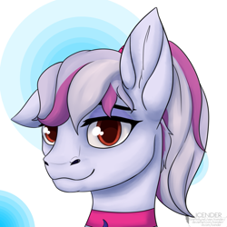 Size: 657x657 | Tagged: artist needed, safe, artist:icender, oc, oc:windbreaker, pegasus, pony, head, looking at you, one ear down, pegasus oc, ponytail