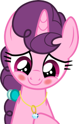 Size: 3000x4690 | Tagged: safe, artist:cloudy glow, sugar belle, pony, unicorn, g4, the big mac question, .ai available, blushing, bracelet, bust, cute, female, gem, high res, jewelry, mare, simple background, solo, sugarbetes, transparent background, vector