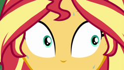 Size: 1920x1080 | Tagged: safe, screencap, sunset shimmer, equestria girls, equestria girls specials, g4, my little pony equestria girls: better together, my little pony equestria girls: sunset's backstage pass, close-up, female, shrunken pupils, solo