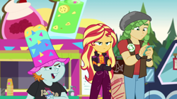 Size: 1920x1080 | Tagged: safe, screencap, sandalwood, snips, sunset shimmer, equestria girls, equestria girls specials, g4, my little pony equestria girls: better together, my little pony equestria girls: sunset's backstage pass, music festival outfit