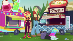 Size: 1920x1080 | Tagged: safe, screencap, sandalwood, snips, sunset shimmer, equestria girls, equestria girls series, g4, sunset's backstage pass!, spoiler:eqg series (season 2), music festival outfit