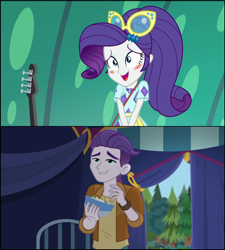 Size: 1920x2132 | Tagged: safe, artist:themexicanpunisher, edit, edited screencap, screencap, dirk thistleweed, rarity, accountibilibuddies, equestria girls, equestria girls series, g4, spring breakdown, spoiler:choose your own ending (season 2), spoiler:eqg series (season 2), accountibilibuddies: rainbow dash, comparison, female, male, raridirk, shipping, shipping domino, straight