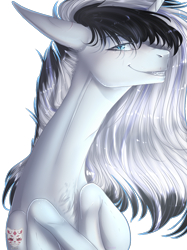 Size: 1200x1608 | Tagged: safe, artist:lastaimin, oc, oc only, oc:caspian, pony, unicorn, bust, male, portrait, simple background, solo, stallion, transparent background