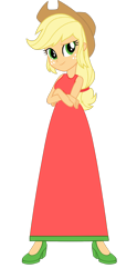 Size: 1024x2070 | Tagged: safe, artist:cartoonmasterv3, applejack, equestria girls, g4, applejack also dresses in style, crossed arms, female, long dress, simple background, solo, transparent background, vector
