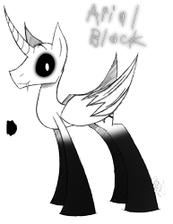 Size: 888x1150 | Tagged: safe, artist:didun850, oc, oc only, oc:arial black, alicorn, pony, alicorn oc, black sclera, fangs, horn, male, reference sheet, signature, simple background, smiling, solo, stallion, text, transparent background