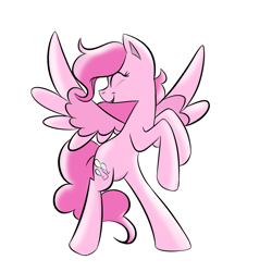Size: 1225x1225 | Tagged: safe, artist:celestial00moon, pinkie pie, pegasus, pony, g4, female, g5 concept leak style, g5 concept leaks, mare, pegasus pinkie pie, pinkie pie (g5 concept leak), race swap, redesign, simple background, white background