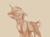 Size: 1374x1030 | Tagged: safe, artist:smirk, ghoul, pony, undead, unicorn, fallout equestria, lidded eyes, male, monochrome, ms paint, scar, sepia, solo, stallion