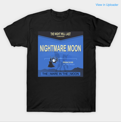 Size: 1130x1134 | Tagged: safe, artist:samoht-lion, nightmare moon, alicorn, bat pony, bat pony alicorn, pony, g4, castle, clothes, female, horn, mare, mare in the moon, moon, raised hoof, shirt, solo, t shirt design, t-shirt