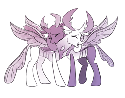 Size: 1710x1344 | Tagged: safe, artist:draw3, pharynx, thorax, changedling, changeling, g4, 4chan, brotherly love, brothers, changedling brothers, cute, drawthread, duo, duo male, hug, king thorax, male, monochrome, pharybetes, prince pharynx, sibling, sibling love, siblings, thorabetes