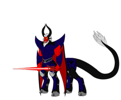 Size: 1557x1280 | Tagged: safe, artist:kahnac, lord tirek, centaur, g4, season 9, armor, cape, clothes, cloven hooves, colored hooves, male, simple background, solo, story included, sword, transparent background, weapon