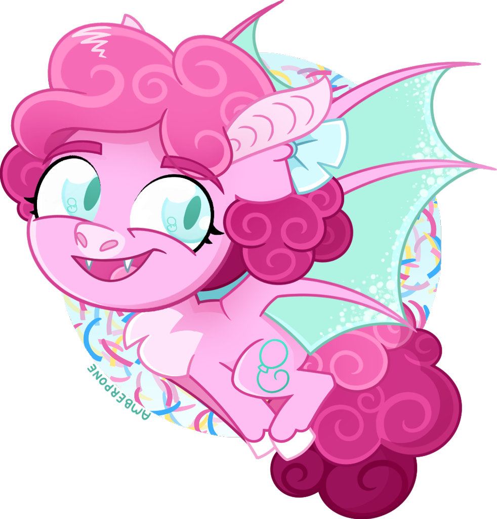 #2250095 - safe, alternate version, artist:amberpone, pinkie pie, bat ...