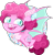 Size: 1021x1065 | Tagged: safe, alternate version, artist:amberpone, pinkie pie, bat pony, pony, g4, alternate design, bat wings, blue eyes, chest fluff, chibi, cute, digital art, eyebrows, fangs, female, flying, g5 concept leak style, g5 concept leaks, happy, looking at you, mare, paint tool sai, pigtails, pink, pinkie pie (g5 concept leak), redesign, ribbon, simple background, solo, transparent background, unshorn fetlocks, wings