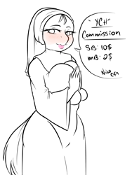 Size: 3000x4000 | Tagged: safe, artist:nicogg, anthro, auction, blushing, commission, nun, ych example, your character here