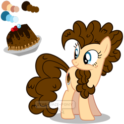 Size: 1280x1280 | Tagged: safe, artist:pegasski, artist:star-gaze-pony, oc, oc only, oc:chocolate sweetcake, earth pony, pony, g4, base used, female, mare, offspring, parent:cheese sandwich, parent:pinkie pie, parents:cheesepie, simple background, solo, transparent background, watermark