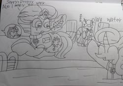 Size: 2732x1909 | Tagged: safe, artist:徐詩珮, fizzlepop berrytwist, glitter drops, spring rain, tempest shadow, twilight sparkle, alicorn, pony, unicorn, series:sprglitemplight diary, series:sprglitemplight life jacket days, series:springshadowdrops diary, series:springshadowdrops life jacket days, g4, alternate universe, bisexual, broken horn, clothes, equestria girls outfit, female, glitterbetes, horn, lesbian, lifeguard spring rain, paw patrol, polyamory, ship:glitterlight, ship:glittershadow, ship:sprglitemplight, ship:springdrops, ship:springlight, ship:springshadow, ship:springshadowdrops, ship:tempestlight, shipping, sleeping, springbetes, tempestbetes, traditional art, twilight sparkle (alicorn)