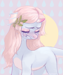 Size: 2512x2998 | Tagged: safe, artist:bloodymrr, oc, oc only, original species, pony, blushing, crying, cute, fins, gritted teeth, high res, horn, sad