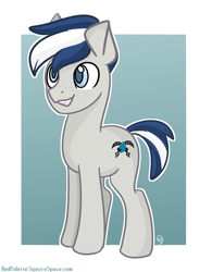 Size: 1215x1554 | Tagged: safe, artist:redpalette, oc, oc only, earth pony, pony, blue, cute, freckles, male, smiling, stallion