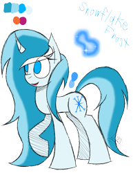 Size: 888x1150 | Tagged: safe, artist:didun850, oc, oc only, oc:snowflake frost, pony, unicorn, eye clipping through hair, female, glowing, horn, mare, open mouth, raised hoof, reference sheet, simple background, smiling, solo, transparent background, unicorn oc