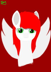 Size: 5000x7000 | Tagged: safe, oc, oc only, pegasus, pony, absurd resolution, bust, cute, glowing eyes, lineless, male, minimalist, modern art, portrait, simple background, solo, stallion, wings