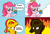 Size: 1305x897 | Tagged: safe, artist:logan jones, pinkie pie, sunset shimmer, pony, equestria girls, equestria girls specials, g4, my little pony equestria girls: better together, my little pony equestria girls: sunset's backstage pass, churros, comic, equestria girls ponified, fiery shimmer, fire, food, french fries, halo, heaven, hell, just one bite, ponified, soulless, spongebob squarepants