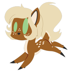 Size: 2100x2100 | Tagged: safe, artist:showtimeandcoal, oc, oc only, oc:chestnut, deer, chibi, commission, cute, doe, freckles, high res, icon, simple background, solo, transparent background, ych result