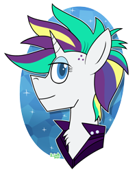Size: 1400x1750 | Tagged: safe, artist:b-cacto, rarity, pony, unicorn, g4, alternate hairstyle, chest fluff, clothes, female, mare, multicolored hair, punk, raripunk, simple background, solo, sparkles, transparent background