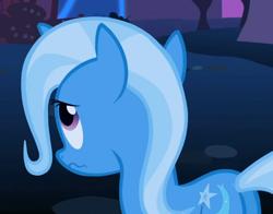 Size: 610x478 | Tagged: safe, screencap, trixie, pony, unicorn, boast busters, g4, butt, cropped, female, mare, plot, solo, wavy mouth