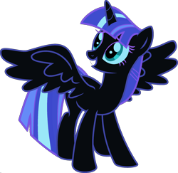 Size: 1920x1870 | Tagged: safe, artist:kamyk962, edit, vector edit, nightmare moon, twilight sparkle, alicorn, pony, ponyar fusion, g4, female, fusion, mare, palette swap, princess twi moon, recolor, simple background, solo, transparent background, twilight sparkle (alicorn), vector