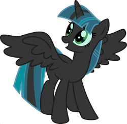 Size: 1920x1870 | Tagged: safe, artist:kamyk962, edit, vector edit, queen chrysalis, twilight sparkle, alicorn, pony, ponyar fusion, g4, female, fusion, fusion:queen chrysalis, fusion:twilight sparkle, grin, mare, palette swap, princess twisalis, recolor, simple background, smiling, solo, spread wings, transparent background, twilight sparkle (alicorn), vector, wings