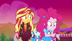 Size: 1920x1080 | Tagged: safe, screencap, fluttershy, pinkie pie, rainbow dash, rarity, sci-twi, sunset shimmer, twilight sparkle, equestria girls, equestria girls series, g4, sunset's backstage pass!, spoiler:eqg series (season 2), female, music festival outfit